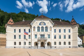 Fototapeta na wymiar Historic Government House of Lichtenstein in Vaduz, Liechtenstein