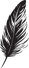 Obraz premium Vector design of a minimalistic feather with a white background