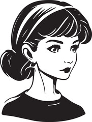 Vector design of a minimalistic beautiful woman with a white background