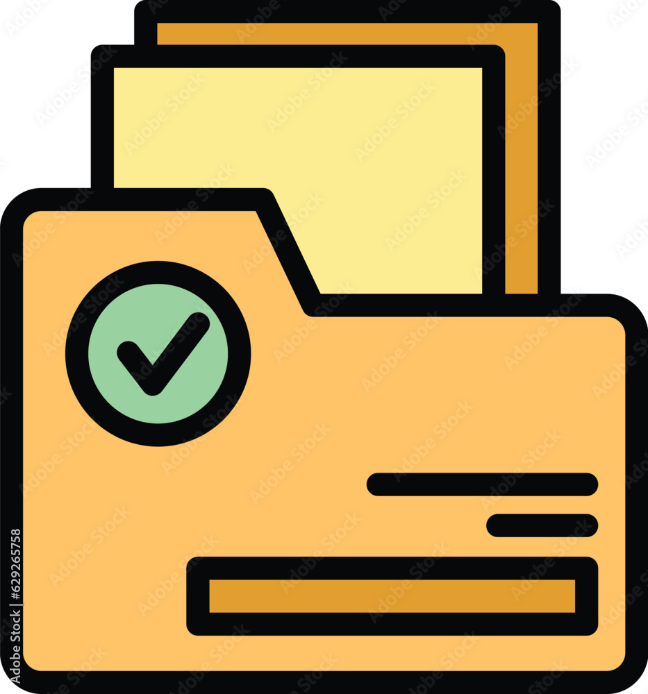 Poster folder code icon outline vector. verification password. step login color flat