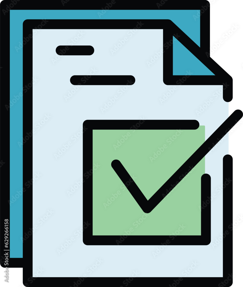 Poster code document icon outline vector. two factor verification. step login color flat