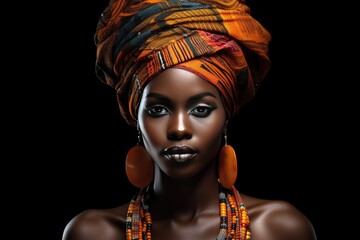 Beautiful black woman wearing cultural dress.