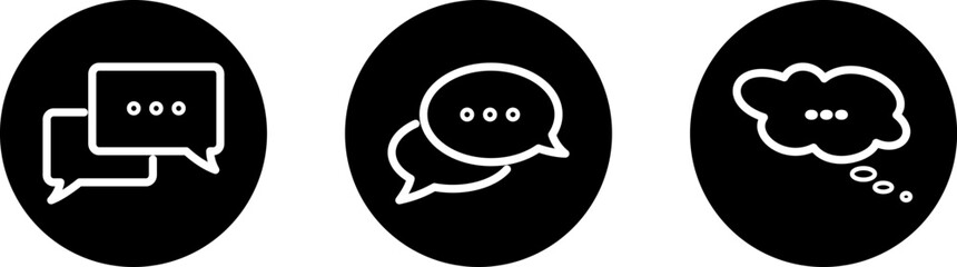 Obraz premium Set of flat comment icons as chat symbol for web design