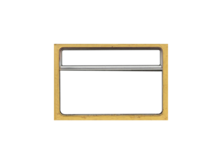 A neglected rusty yellow window frame of an old tram isolated on transparent background.