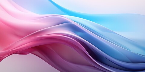 Obraz premium Abstract blue and pink swirl wave on white background. Flow liquid lines design element, generative ai