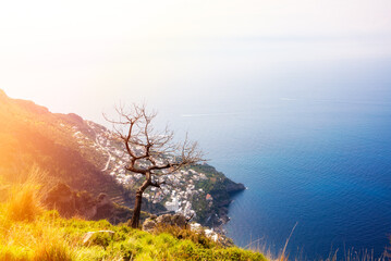Scenic coastal landscape of Amalfi coast, Italy