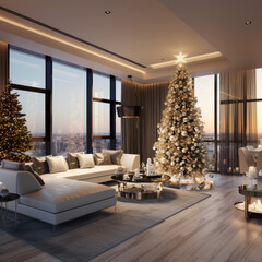 Luxury Apartment Decorated for Christmas