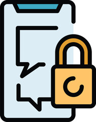 Login sms icon outline vector. Multi code. Internet mobile color flat