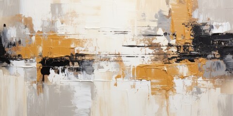 Gold and Black texture abstract on white background, painting made of gold leaf on a white background, generative ai