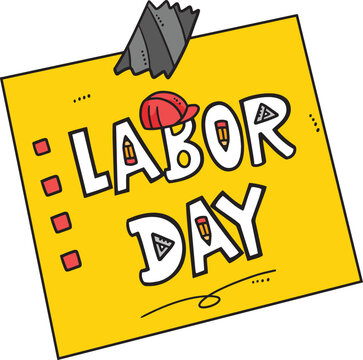 Labor Day Cartoon Colored Clipart Illustration