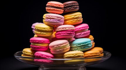 A Colourful Assortment of Macaroons on A Plate