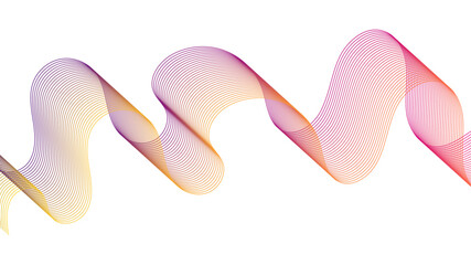 Dynamic flowing wave lines design element. Abstract wavy lines gradient vector illustration. Abstract colorful gradient blend wave lines and technology background.	