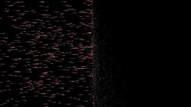 Flying particles hitting the wall