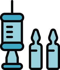 Gynecology syringe icon outline vector. Female health. Woman menopause color flat