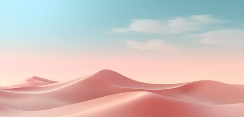 Abwaschbare Fototapete Marokko Pale pink dunes and dark teal sky. Desert dunes landscape 3d rendering 