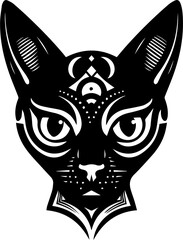 The cat tribal graphic is a dynamic and stylized representation of feline grace, merging intricate patterns with the allure of wild cats