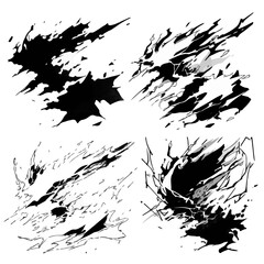 set of power blast comic action effect drawing lines generated with AI