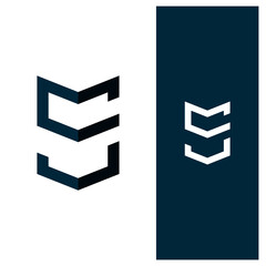 CS lettering logo, S lettering flat icon logo