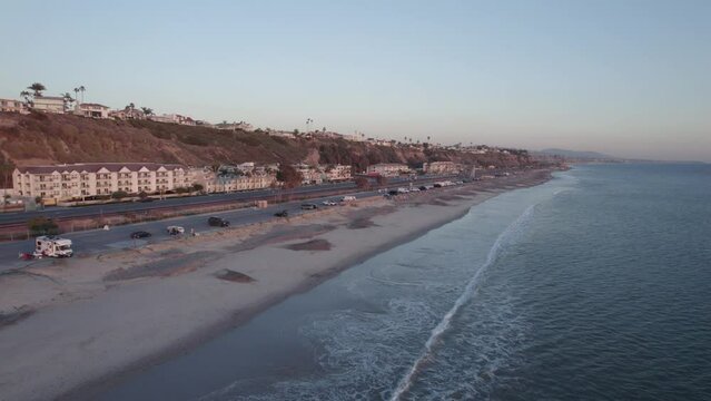 Aerial video of Doheny State Beach, Dana Point, California