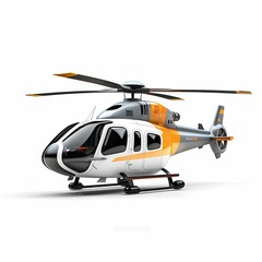 Helicopter Isolated on White Background. Generative ai