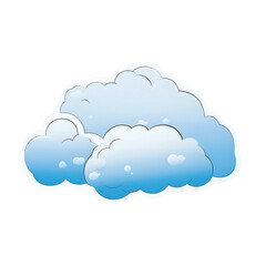 blue cloud sticker, isolated on transparent background, Generative AI