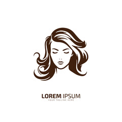 woman face logo icon lady style vector illustration young girl logo design template illustration feminine style.