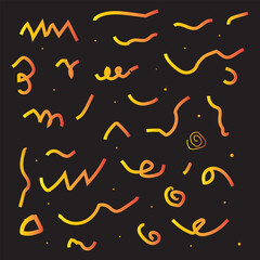 Fun colorful line doodle seamless pattern. Creative minimalist style art background for children or trendy design with basic shapes. Simple childish scribble backdrop.