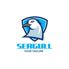 Vector seagull head emblem mascot logo