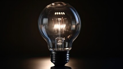 concept graphic of a bright lightbulb with a dark background representing the brainstorming and bright idea process. 