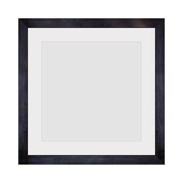 Black wood frame or black picture frame isolated on white background