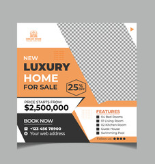 Home rent and Real Estate Social Media Post Template, Editable Post Template social media Banners.