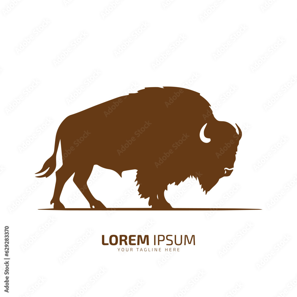 Poster bull logo icon silhouette bison, ox logo symbol style bull vector illustration buffalo logo silhouet