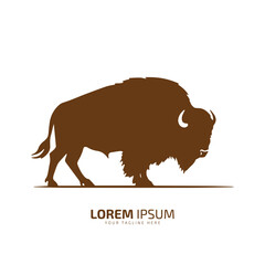 bull logo icon silhouette bison, ox logo symbol style bull vector illustration buffalo logo silhouette isolated. - obrazy, fototapety, plakaty