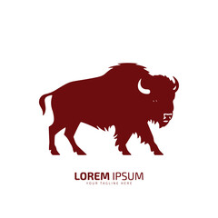 bull logo icon silhouette bison, ox logo symbol style bull vector illustration buffalo logo vector isolated red bull