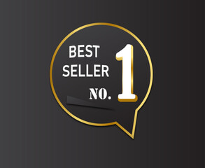 Best seller no1 award black label stiker vector design
