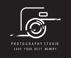 creative logo photography template design with sliced style and black background