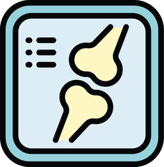 Obraz premium Bone examination icon outline vector. Healthcare chest. Medical machine color flat