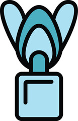 Medical oxygen mask icon outline vector. Home concentrator. Portable oximeter color flat