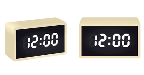 Digital screen clock. vector illustration