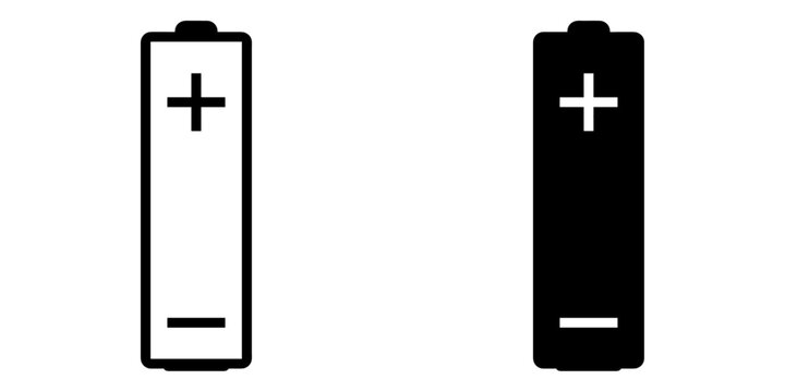 ofvs406 OutlineFilledVectorSign ofvs - battery cell vector icon . renewable energy concept . AA size . isolated transparent . black outline and filled version . AI 10 / EPS 10 / PNG . g11746