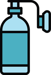 Oxygen tube icon outline vector. Medical concentrator. Home equipment color flat