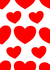 pattern with red hearts background