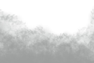 White fog or smoke on dark copy space transparent background. Vector illustration
