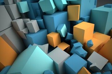 Background with 3D blocks. Generative AI