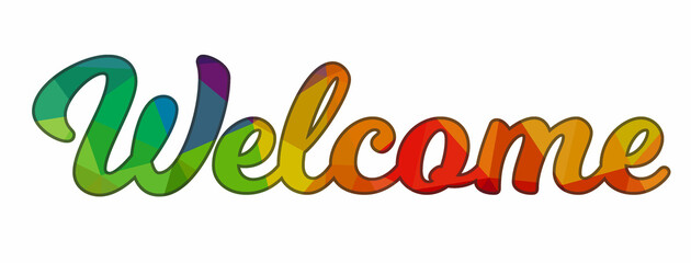 big low poly sign WELCOME