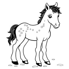 Fototapeta na wymiar Cute horse cartoon characters vector illustration