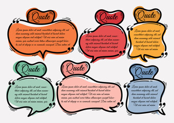 Quote Bubble Hand Drawn Template with Doodle Style