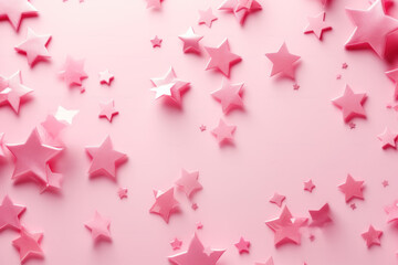 Abstract shiny background with pink color stars. AI generated