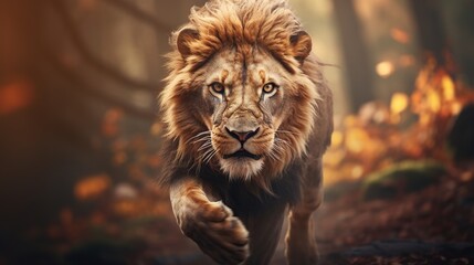 Obraz na płótnie Canvas angry lion