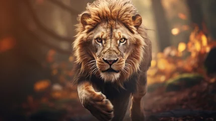 Zelfklevend Fotobehang angry lion © vie_art